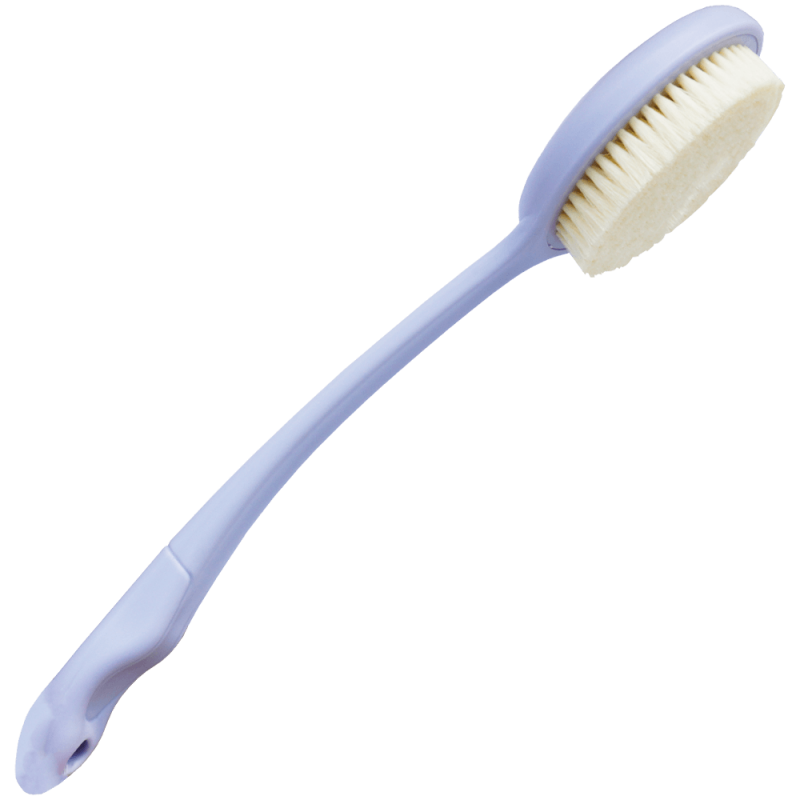 Perie de baie cu maner lung din plastic, albastra, pentru dus, 37 CM